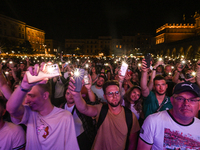 KRAKOW, POLAND - AUGUST 28:
Local Audience at Steiger International and No Longer Music's Evangelistic Performance in Krakow's UNESCO Market...