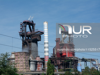 A general view of the Thyssenkrupp industrial area in Duisburg, Germany, on August 29, 2024, as the IG Metall union calls for a strike as ne...