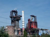 A general view of the Thyssenkrupp industrial area in Duisburg, Germany, on August 29, 2024, as the IG Metall union calls for a strike as ne...