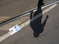 Protest signs reading ''Not My CEO'' are seen in front of the headquarters of Thyssenkrupp in the industrial area of Duisburg, Germany, on A...