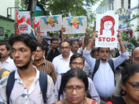 Government Sponsored Multipurpose School Taki House for Boys of Ex-Students and Ex-Teachers take part in a protest march in Kolkata, India,...