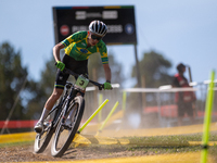 Lewin Ribeiro of Brazil competes in the UCI Mountain Bike World Championships Cross-Country Olympic Men Junior in Pal Arinsal, Andorra, on A...