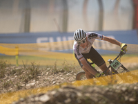 Dorian Schmidt of Germany competes in the UCI Mountain Bike World Championships Cross-Country Olympic Men Junior in Pal Arinsal, Andorra, on...