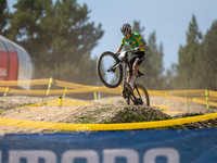 Lewin Ribeiro of Brazil competes in the UCI Mountain Bike World Championships Cross-Country Olympic Men Junior in Pal Arinsal, Andorra, on A...