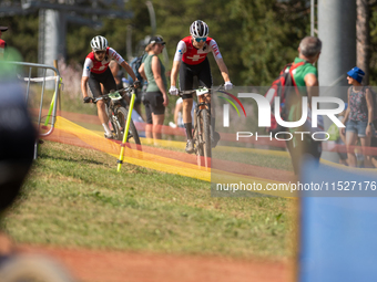 Felix Sommer of Switzerland competes in the UCI Mountain Bike World Championships Cross-Country Olympic Men Junior in Pal Arinsal, Andorra,...