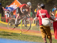 Ettore Laforce of Norway competes in the UCI Mountain Bike World Championships Cross-Country Olympic Men Junior in Pal Arinsal, Andorra, on...