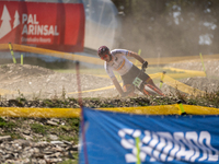 Nicolas Franco of Spain competes in the UCI Mountain Bike World Championships Cross-Country Olympic Men Junior in Pal Arinsal, Andorra, on A...