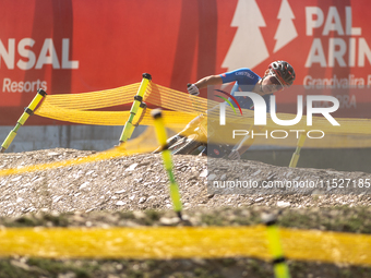 Ryan Peruzzo of Italy competes in the UCI Mountain Bike World Championships Cross-Country Olympic Men Junior in Pal Arinsal, Andorra, on Aug...