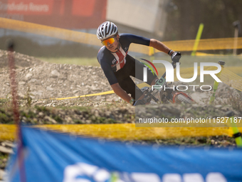 Roger Coote of the USA participates in the UCI Mountain Bike World Championships Cross-Country Olympic Men Junior in Pal Arinsal, Andorra, o...