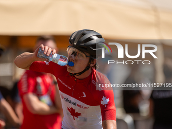 Max Roy of Canada competes in the UCI Mountain Bike World Championships Cross-Country Olympic Men Junior in Pal Arinsal, Andorra, on August...