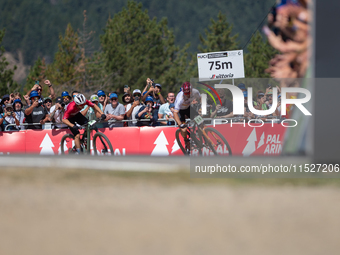 Nicolas Franco of Spain competes in the UCI Mountain Bike World Championships Cross-Country Olympic Men Junior in Pal Arinsal, Andorra, on A...