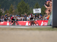 Nicolas Franco of Spain competes in the UCI Mountain Bike World Championships Cross-Country Olympic Men Junior in Pal Arinsal, Andorra, on A...