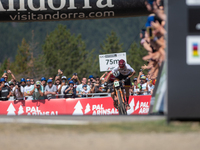 Nicolas Franco of Spain competes in the UCI Mountain Bike World Championships Cross-Country Olympic Men Junior in Pal Arinsal, Andorra, on A...