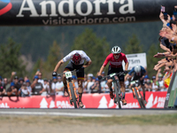 Nicolas Franco of Spain competes in the UCI Mountain Bike World Championships Cross-Country Olympic Men Junior in Pal Arinsal, Andorra, on A...