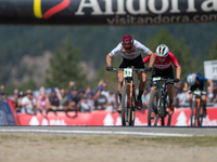 Nicolas Franco of Spain competes in the UCI Mountain Bike World Championships Cross-Country Olympic Men Junior in Pal Arinsal, Andorra, on A...