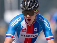 A cyclist after the race in the UCI Mountain Bike World Championships Cross-Country Olympic Men Junior in Pal Arinsal, Andorra, on August 30...