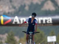 Kalanquin Lee of France competes in the UCI Mountain Bike World Championships Cross-Country Olympic Men Junior in Pal Arinsal, Andorra, on A...