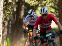 Nicolas Franco of Spain competes in the UCI Mountain Bike World Championships Cross-Country Olympic Men Junior in Pal Arinsal, Andorra, on A...