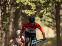 John Taillefer of Canada participates in the UCI Mountain Bike World Championships Cross-Country Olympic Men Junior in Pal Arinsal, Andorra,...