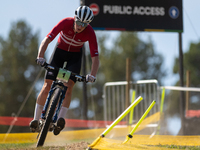 Nicolas Philipsen of Denmark competes in the UCI Mountain Bike World Championships Cross-Country Olympic Men Junior in Pal Arinsal, Andorra,...