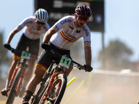 Nicolas Franco of Spain competes in the UCI Mountain Bike World Championships Cross-Country Olympic Men Junior in Pal Arinsal, Andorra, on A...