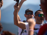 Fans attend the UCI Mountain Bike World Championships CROSS-COUNTRY OLYMPIC MEN JUNIOR in Pal Arinsal, Andorra, on August 30, 2024. (