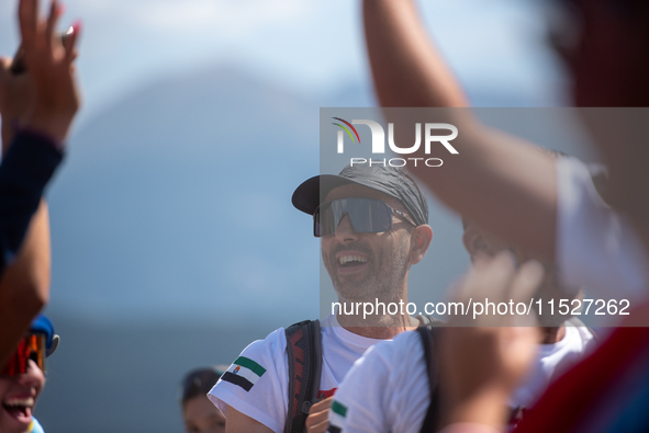 Fans attend the UCI Mountain Bike World Championships CROSS-COUNTRY OLYMPIC MEN JUNIOR in Pal Arinsal, Andorra, on August 30, 2024. 