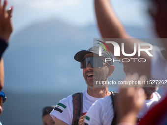 Fans attend the UCI Mountain Bike World Championships CROSS-COUNTRY OLYMPIC MEN JUNIOR in Pal Arinsal, Andorra, on August 30, 2024. (