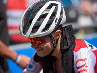 A cyclist after the race in the UCI Mountain Bike World Championships Cross-Country Olympic Men Junior in Pal Arinsal, Andorra, on August 30...