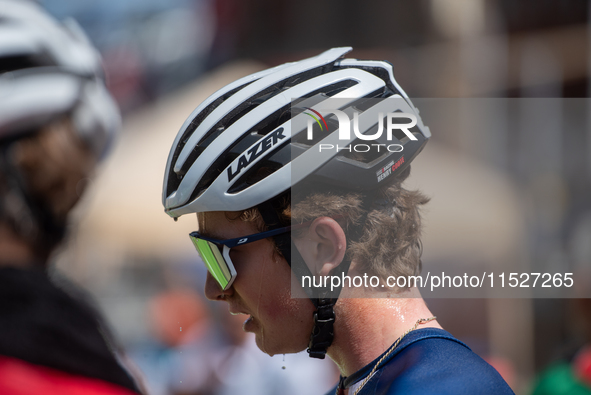 A cyclist after the race in the UCI Mountain Bike World Championships Cross-Country Olympic Men Junior in Pal Arinsal, Andorra, on August 30...