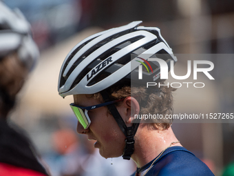 A cyclist after the race in the UCI Mountain Bike World Championships Cross-Country Olympic Men Junior in Pal Arinsal, Andorra, on August 30...