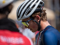 A cyclist after the race in the UCI Mountain Bike World Championships Cross-Country Olympic Men Junior in Pal Arinsal, Andorra, on August 30...