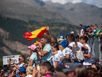 Fans attend the UCI Mountain Bike World Championships CROSS-COUNTRY OLYMPIC MEN JUNIOR in Pal Arinsal, Andorra, on August 30, 2024. (