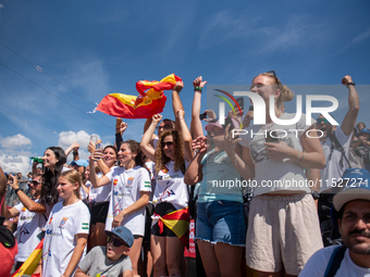 Fans attend the UCI Mountain Bike World Championships CROSS-COUNTRY OLYMPIC MEN JUNIOR in Pal Arinsal, Andorra, on August 30, 2024. (