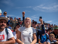 Fans attend the UCI Mountain Bike World Championships CROSS-COUNTRY OLYMPIC MEN JUNIOR in Pal Arinsal, Andorra, on August 30, 2024. (