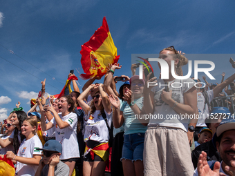 Fans attend the UCI Mountain Bike World Championships CROSS-COUNTRY OLYMPIC MEN JUNIOR in Pal Arinsal, Andorra, on August 30, 2024. (