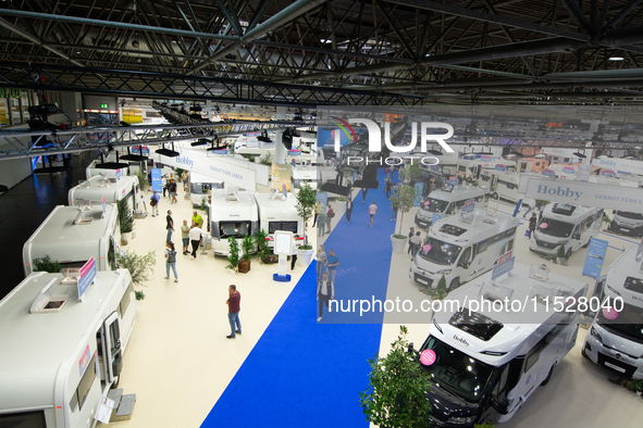 A general view of visitors is seen at the Duesseldorf Trade Fair Center during the Caravan Salon, the leading motorhome and camping van trad...