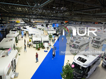 A general view of visitors is seen at the Duesseldorf Trade Fair Center during the Caravan Salon, the leading motorhome and camping van trad...