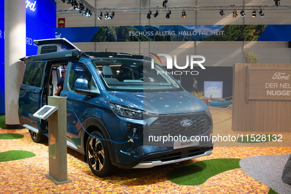 A Ford camping van is on display at the Duesseldorf Trade Fair Center during the Caravan Salon, the leading motorhome and camping van trade...