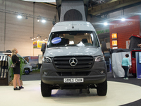 Visitors check Westfalia camping vans at the Duesseldorf Trade Fair Center during the Caravan Salon, the leading motorhome and camping van t...