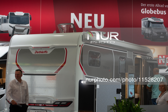 A general view of visitors is seen at the Duesseldorf Trade Fair Center during the Caravan Salon, the leading motorhome and camping van trad...