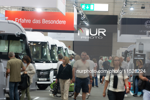 A general view of visitors is seen at the Duesseldorf Trade Fair Center during the Caravan Salon, the leading motorhome and camping van trad...