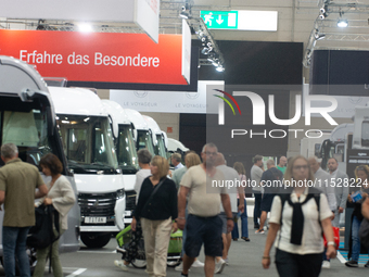 A general view of visitors is seen at the Duesseldorf Trade Fair Center during the Caravan Salon, the leading motorhome and camping van trad...