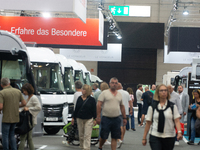 A general view of visitors is seen at the Duesseldorf Trade Fair Center during the Caravan Salon, the leading motorhome and camping van trad...