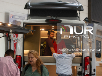 A general view of visitors is seen at the Duesseldorf Trade Fair Center during the Caravan Salon, the leading motorhome and camping van trad...