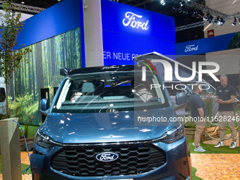 A Ford camping van is on display at the Duesseldorf Trade Fair Center during the Caravan Salon, the leading motorhome and camping van trade...