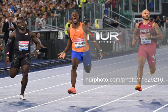 Letsile TEBOGO (BOT) competes in the 100m Men during the IAAF Wanda Diamond League: Golden Gala Pietro Mennea at Olympic Stadium in Rome, It...