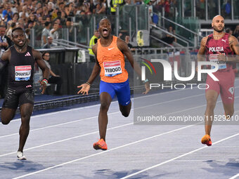 Letsile TEBOGO (BOT) competes in the 100m Men during the IAAF Wanda Diamond League: Golden Gala Pietro Mennea at Olympic Stadium in Rome, It...