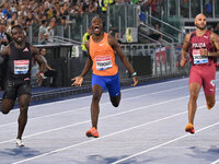 Letsile TEBOGO (BOT) competes in the 100m Men during the IAAF Wanda Diamond League: Golden Gala Pietro Mennea at Olympic Stadium in Rome, It...