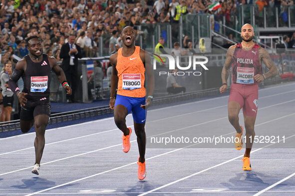 Letsile TEBOGO (BOT) competes in the 100m Men during the IAAF Wanda Diamond League: Golden Gala Pietro Mennea at Olympic Stadium in Rome, It...